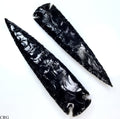 SET OF 2 - Black Obsidian Arrowheads / 6-7" AVG