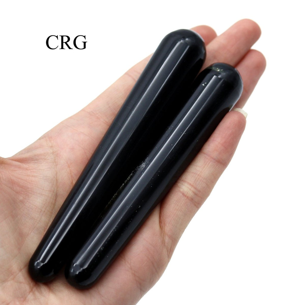 SET OF 2 - Black Obsidian Massage Wands / 3-5" AVG