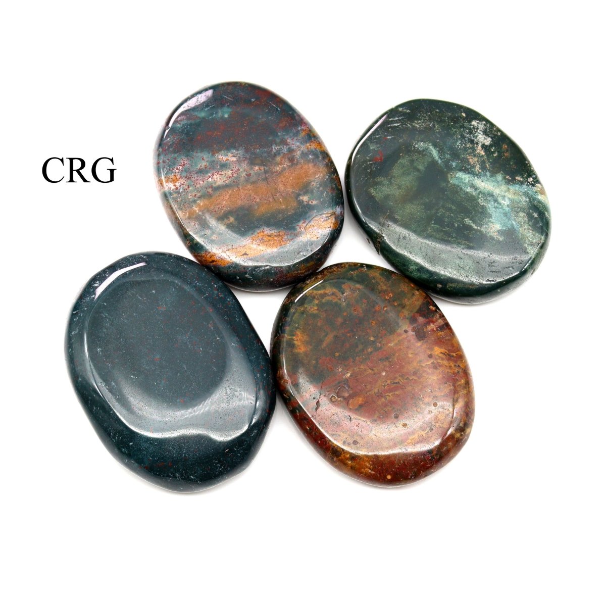 SET OF 2 - Bloodstone Palm Stone / 50mm AVG