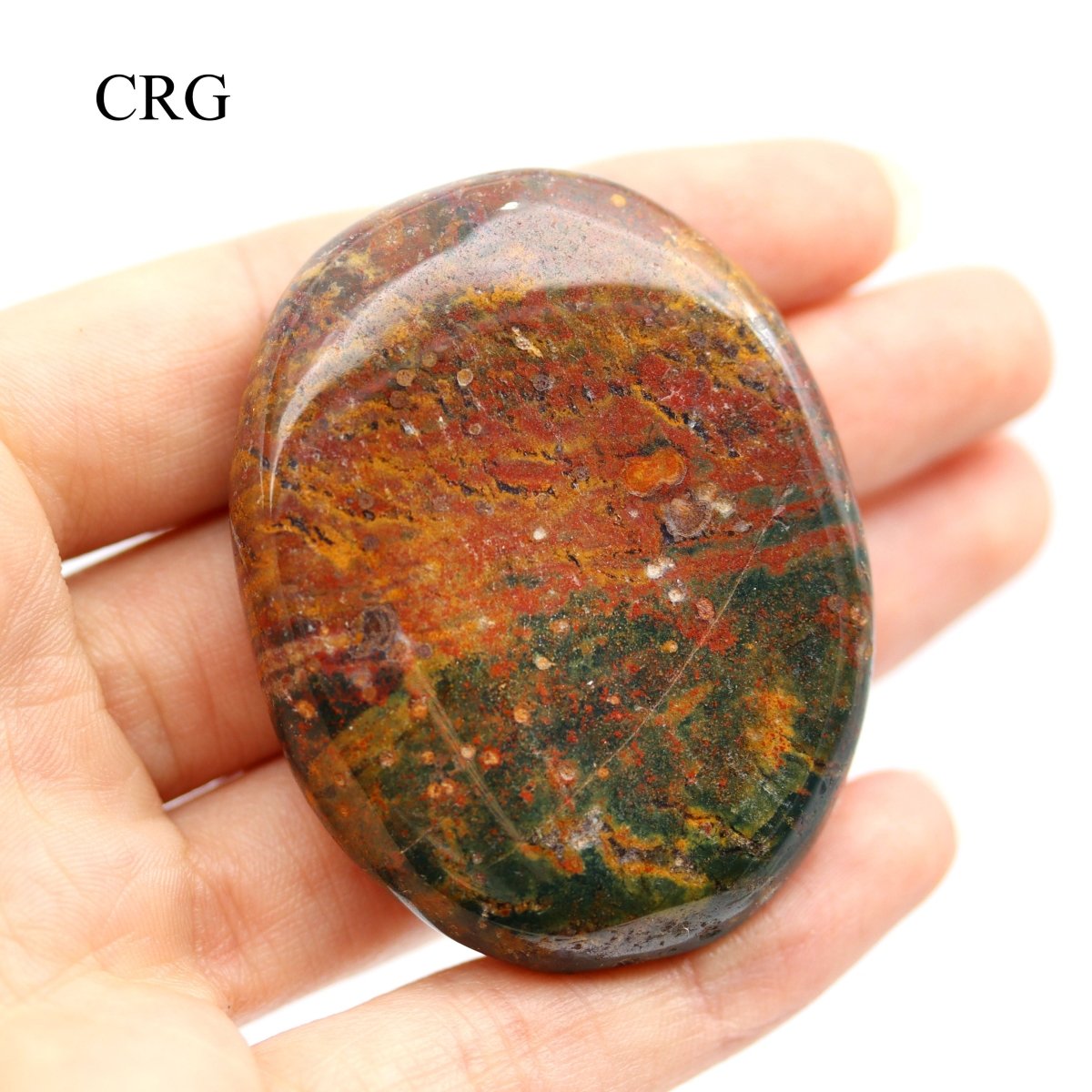 SET OF 2 - Bloodstone Palm Stone / 50mm AVG