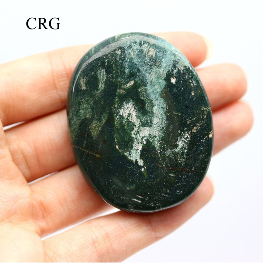 SET OF 2 - Bloodstone Palm Stone / 50mm AVG