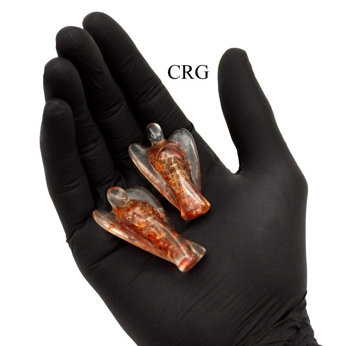 SET OF 2 - Carnelian Orgonite Angels / 50mm AVG