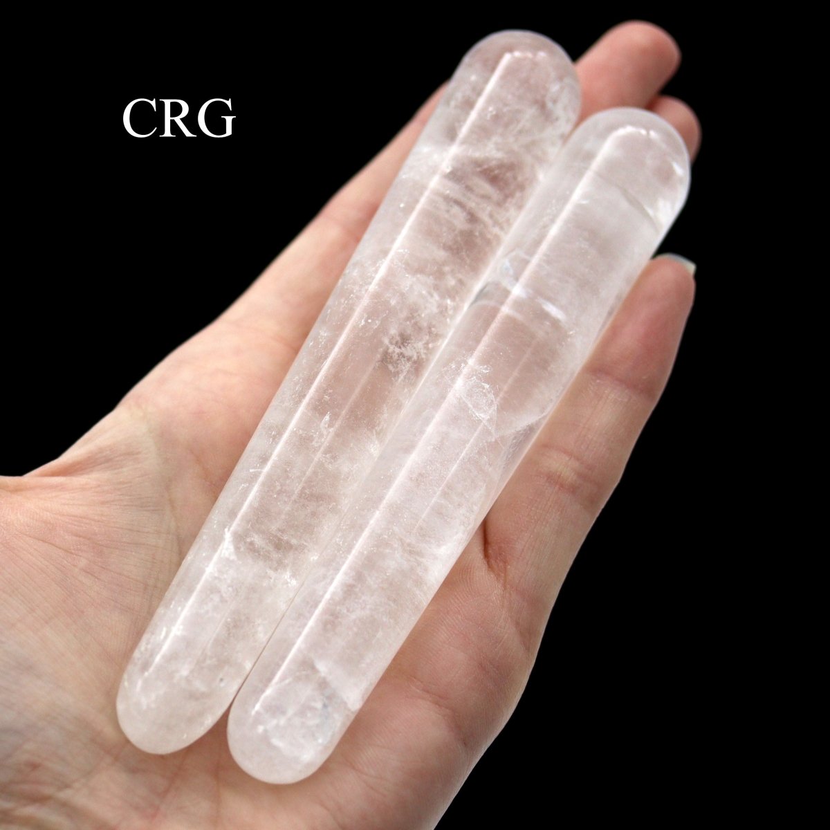 SET OF 2 - Crystal Quartz Massage Wands / 3-5" AVG