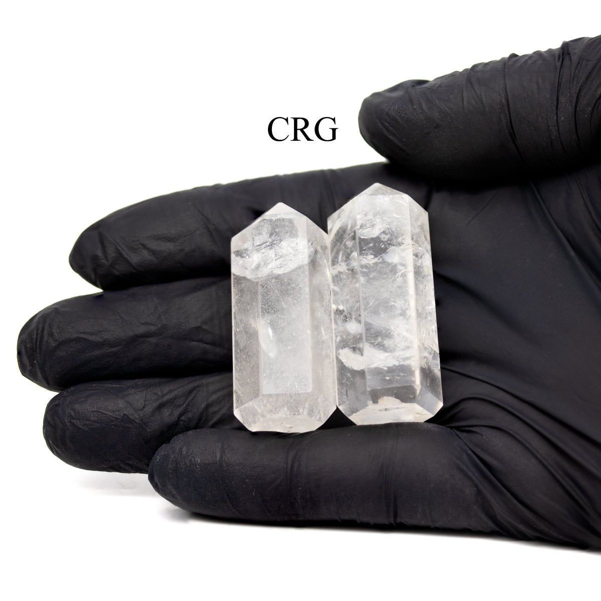 Quartz 6-Sided Mini Towers (50 mm) (Set of 2) Mini Faceted Polished Standing Crystals
