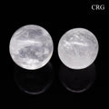 SET OF 2 - Crystal Quartz Spheres / 30mm AVG