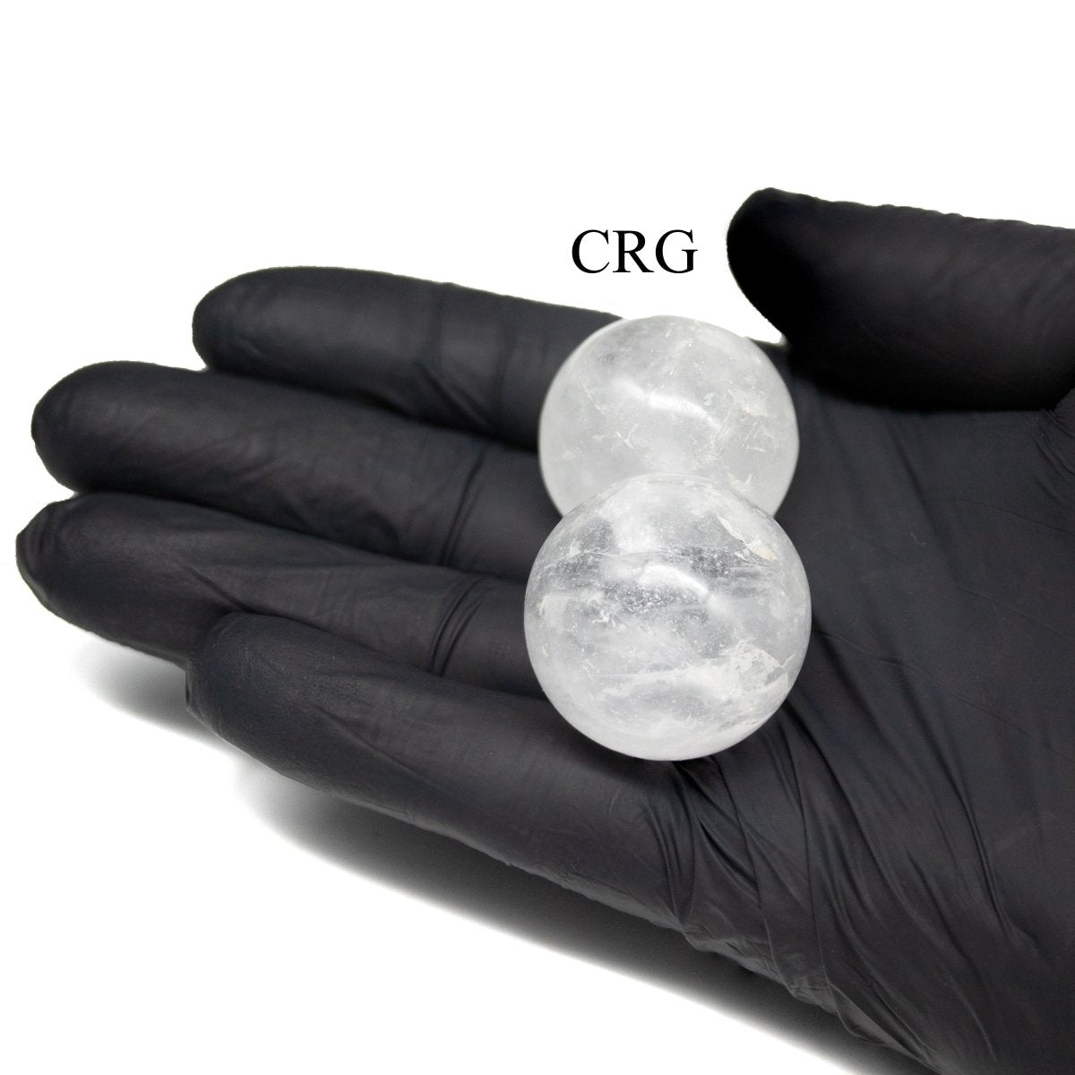 SET OF 2 - Crystal Quartz Spheres / 30mm AVG