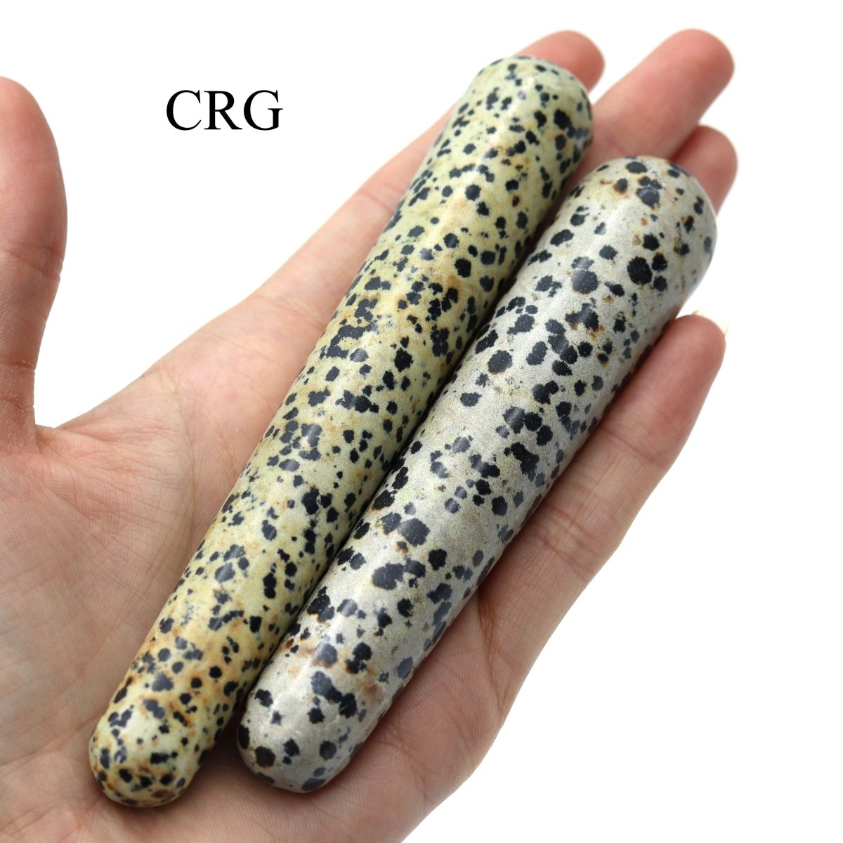 SET OF 2 - Dalmatian Jasper Massage Wands / 3-5" AVG