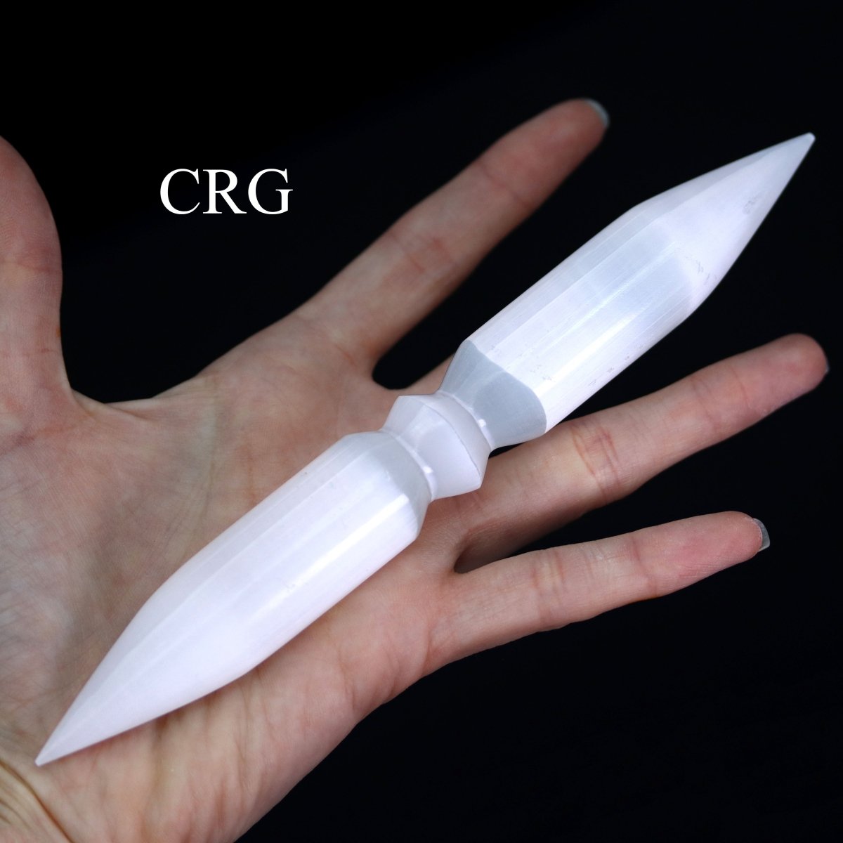 Selenite Double Terminated Spiral Wand 6.5 to 7.5 inches long (Set of 2)