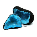SET OF 2 - Dyed Blue Geode Half Pairs / 2.5-4.5" AVG
