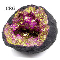 SET OF 2 - Dyed Magenta Titanium Coated Geode Half Pairs (4 pieces total!)