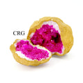 Geode Dyed Pink Matching Halves (Size 2.4 To 4.5 Inches) (2 Pieces) Raw Crystals Minerals Gemstones