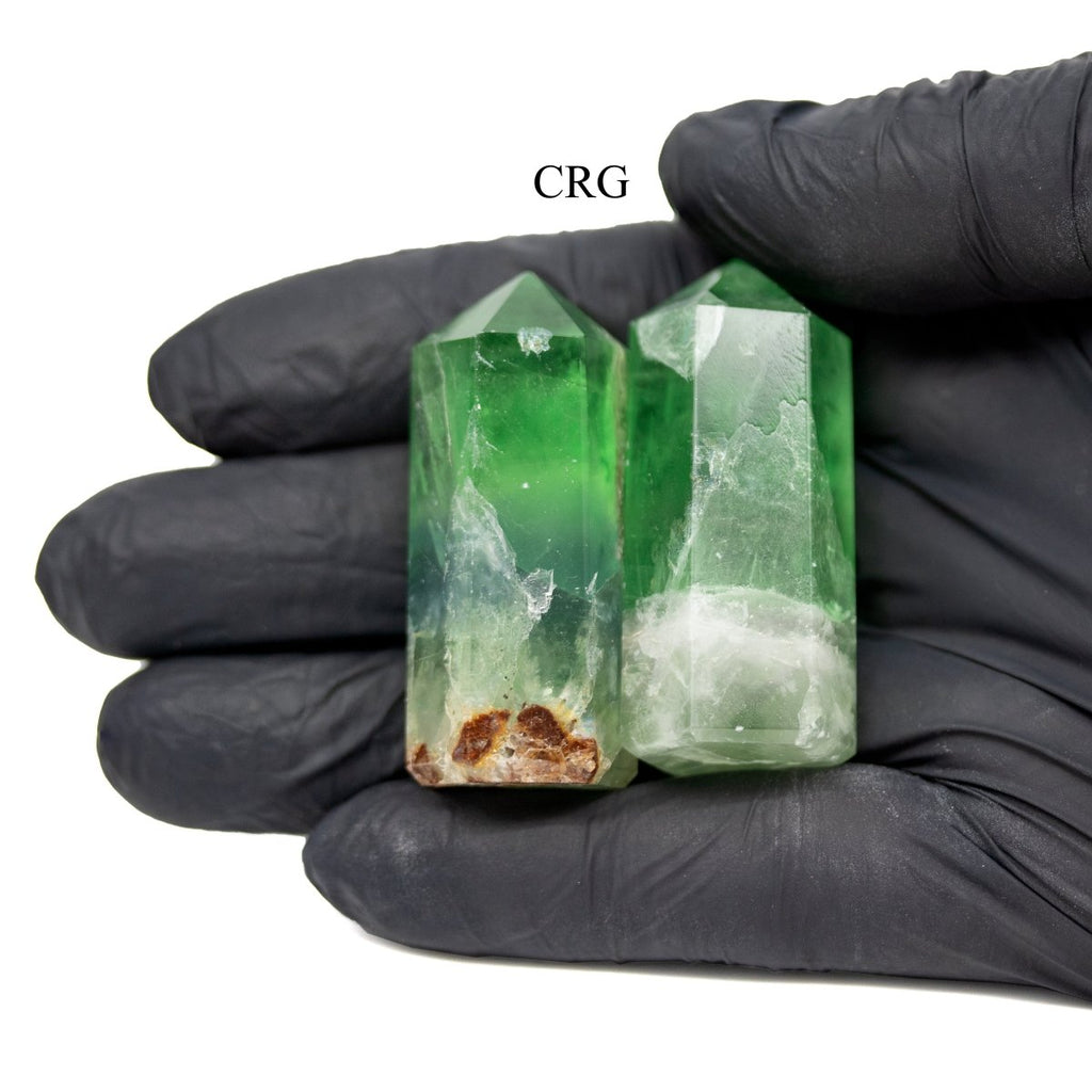 SET OF 2 - Fluorite Mini Towers / 50mm AVG