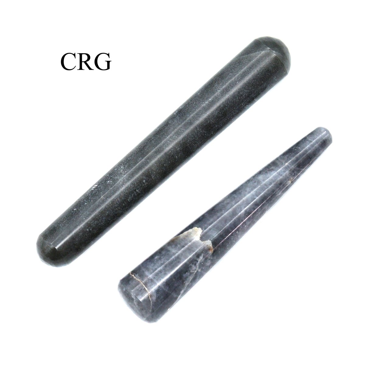 Quartz Massage Wands (3-5 Inches) (Set of 2) Gray Crystal Massage Wands