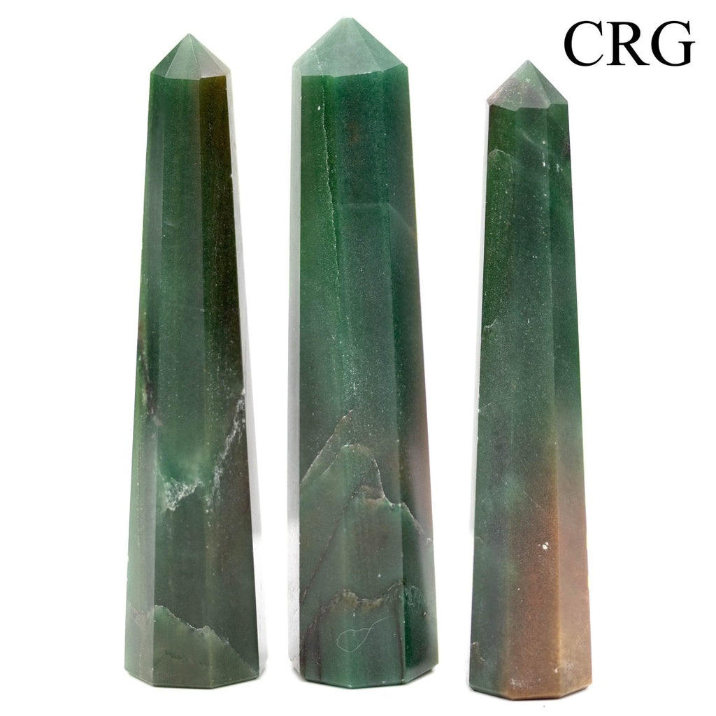 SET OF 2 - Green Aventurine Mixed Shaped Towers / 3-5" Avg