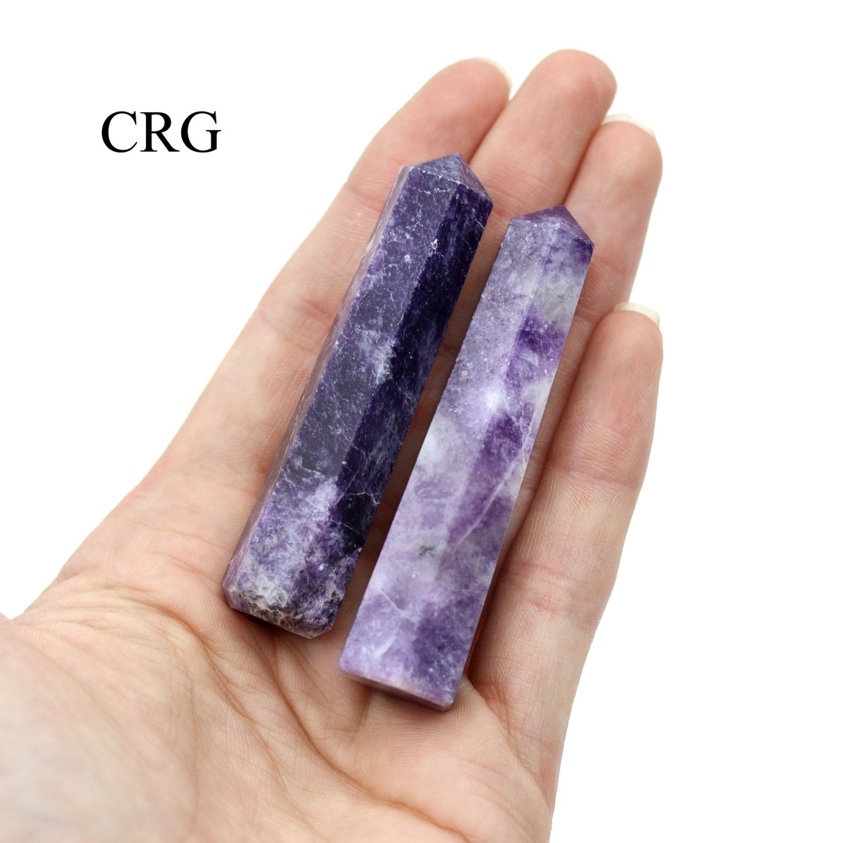 SET OF 2 - Lepidolite Gemstone Obelisk Point / 2-3" AVG