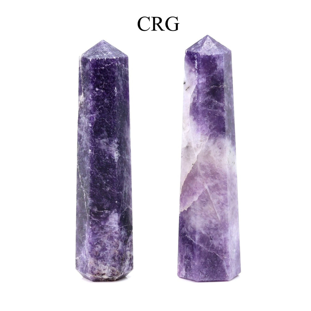 SET OF 2 - Lepidolite Gemstone Obelisk Point / 2-3" AVG