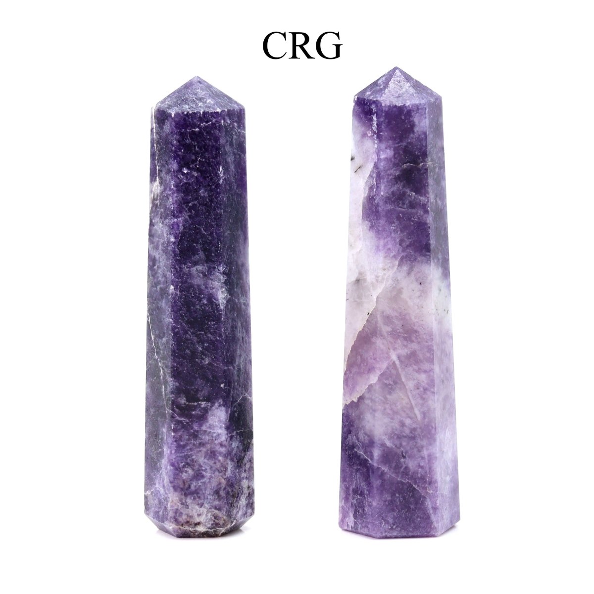 SET OF 2 - Lepidolite Gemstone Obelisk Point / 2-3" AVG