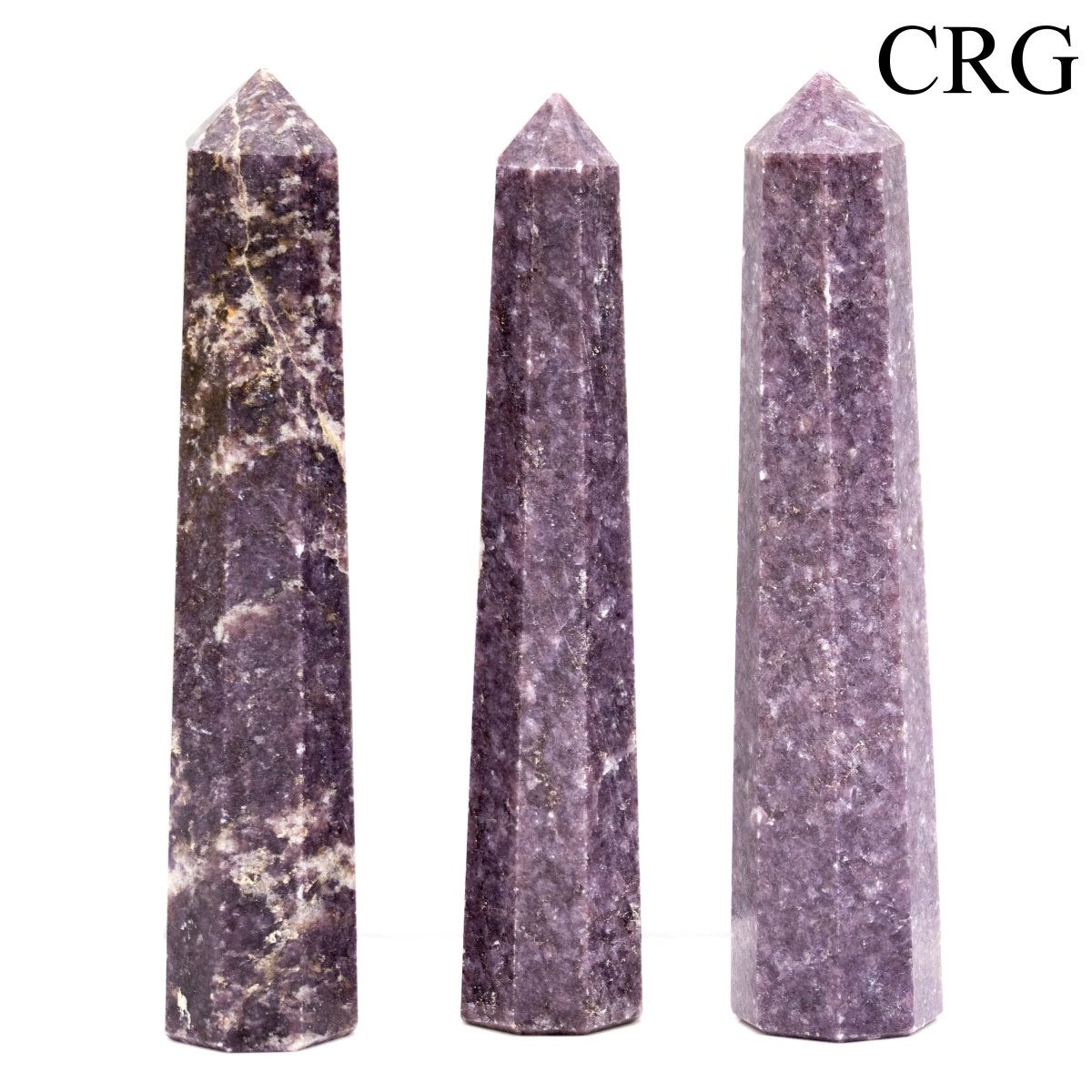 SET OF 2 - Lepidolite Gemstone Obelisk Point 4" AVG