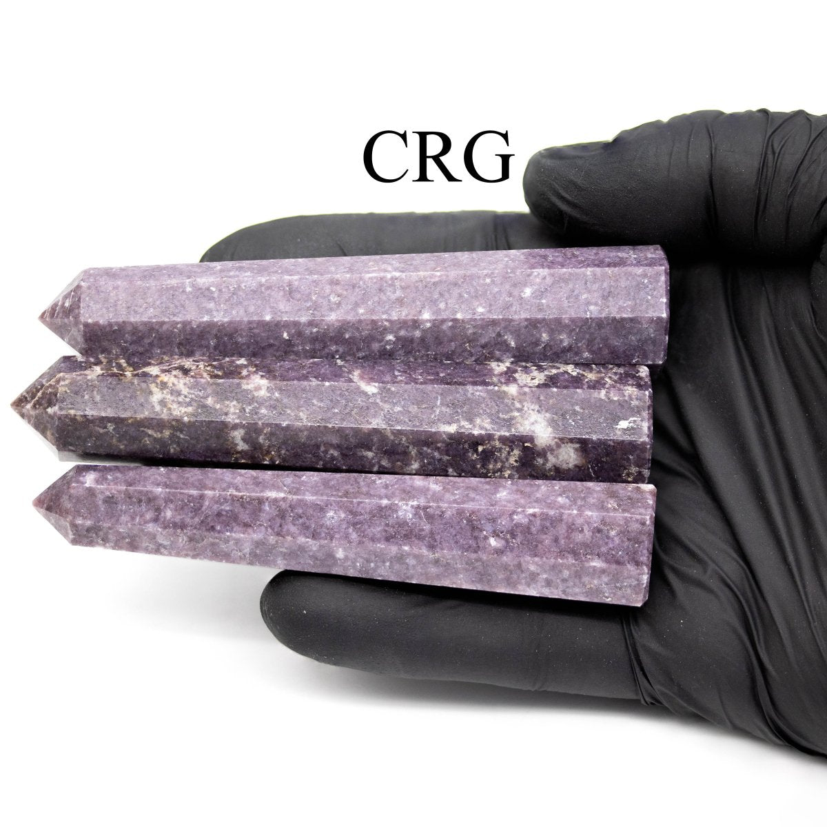 SET OF 2 - Lepidolite Gemstone Obelisk Point 4" AVG