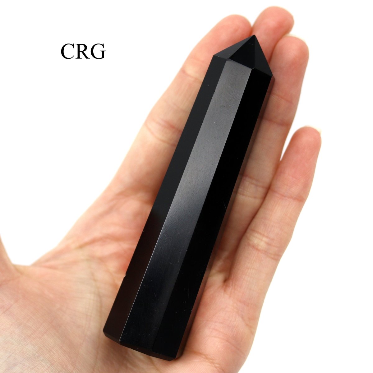 SET OF 2 - Mixed Shape Black Obsidian Towers / 3-5" AVG
