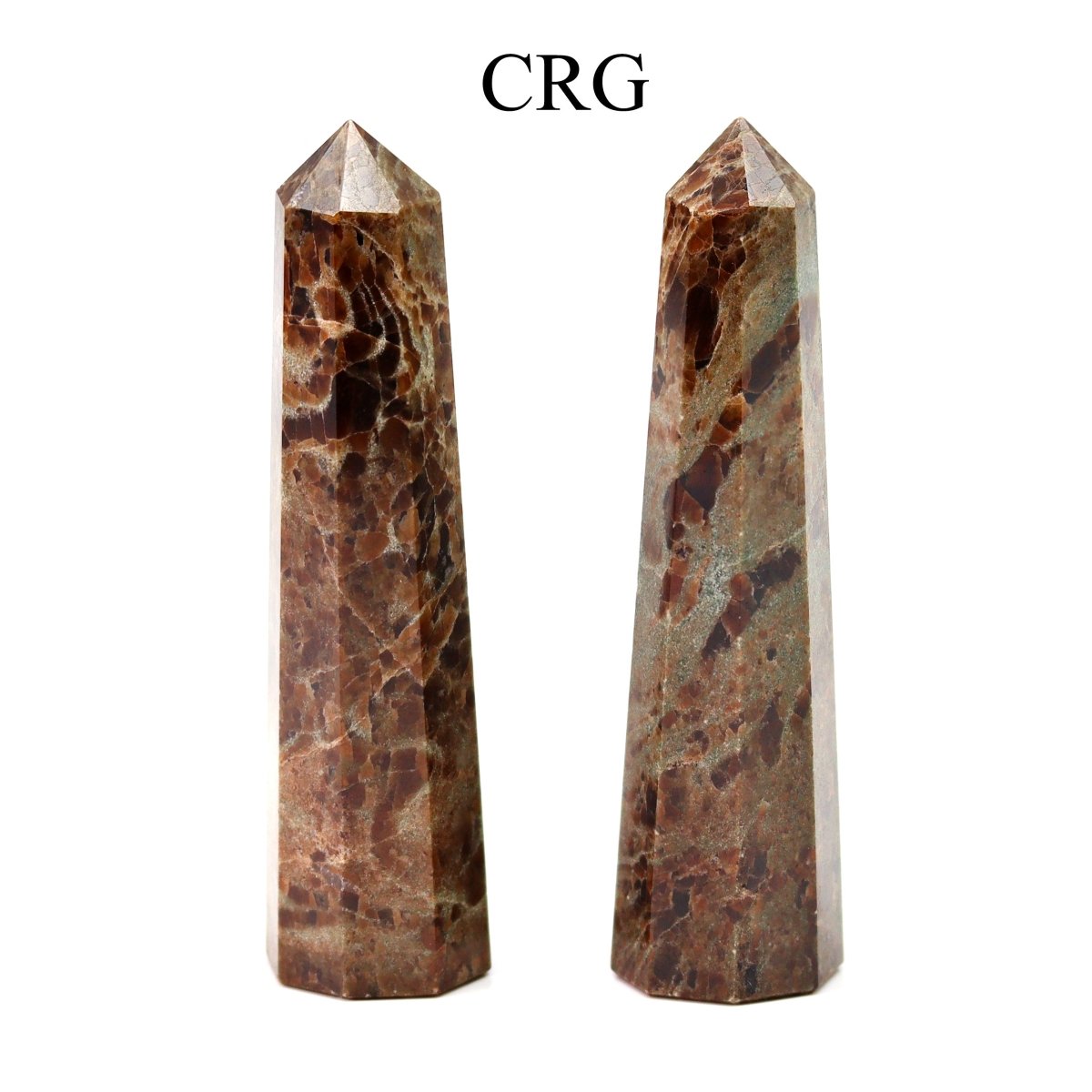 SET OF 2 - Mixed Shape Garnet Towers / 3-5" AVG