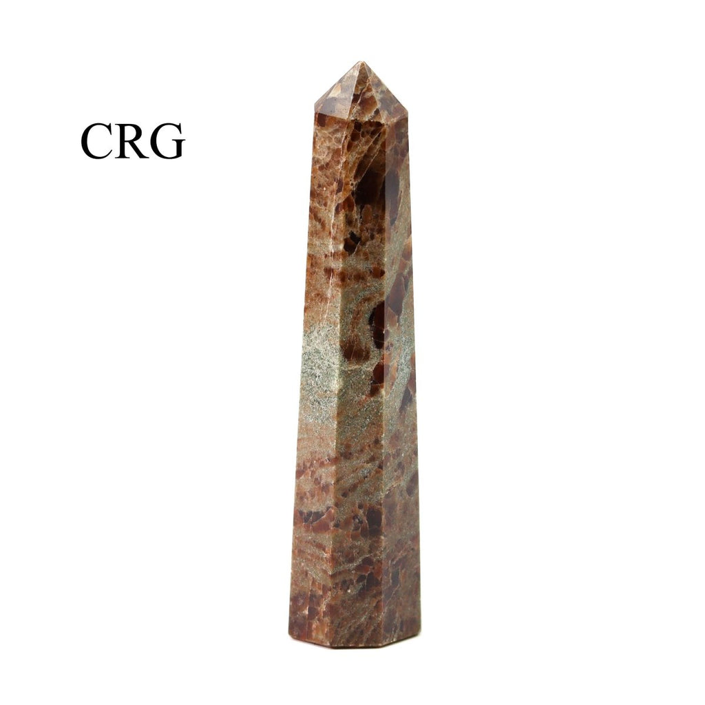 SET OF 2 - Mixed Shape Garnet Towers / 3-5" AVG