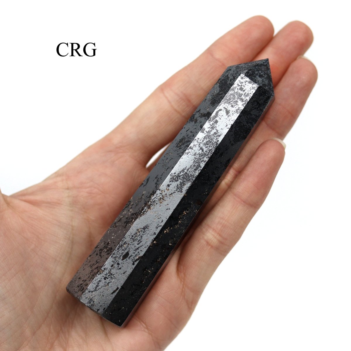 SET OF 2 - Mixed Shape Hematite Towers / 3-5" AVG