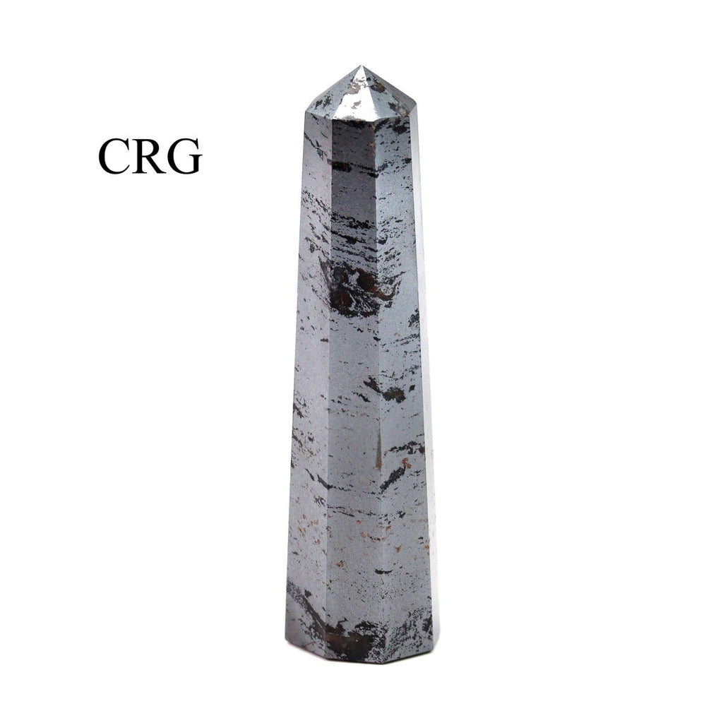 SET OF 2 - Mixed Shape Hematite Towers / 3-5" AVG
