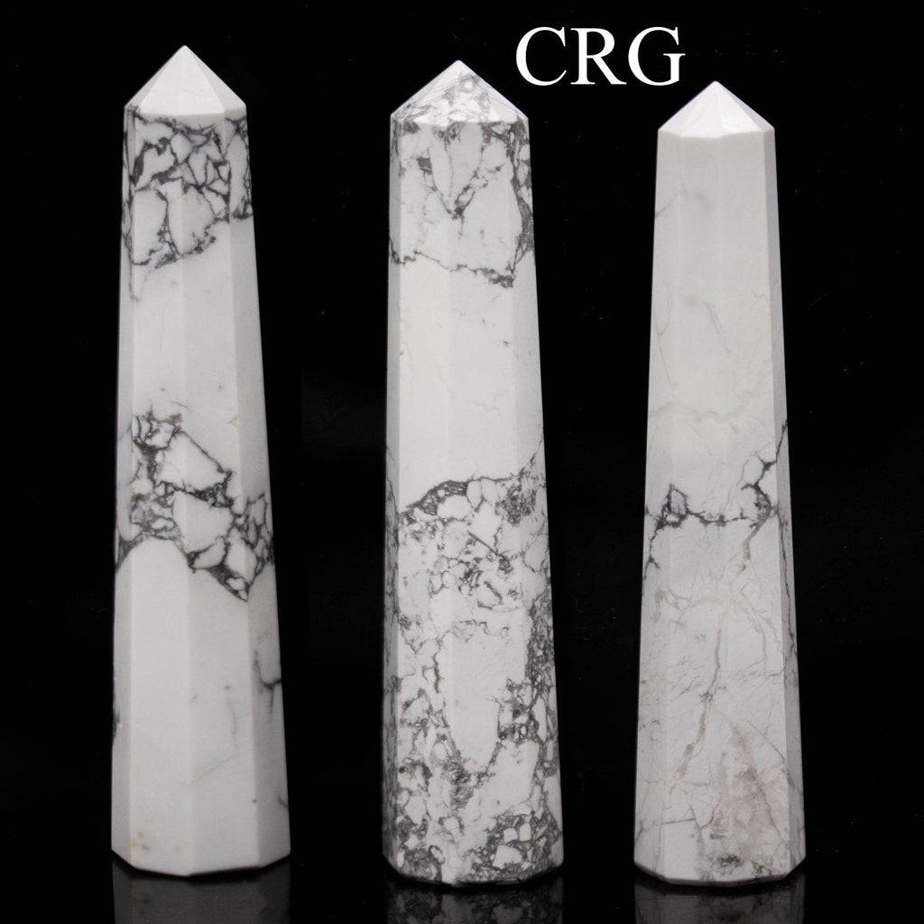 SET OF 2 - Mixed Shape Howlite Towers / 3-5" AVG