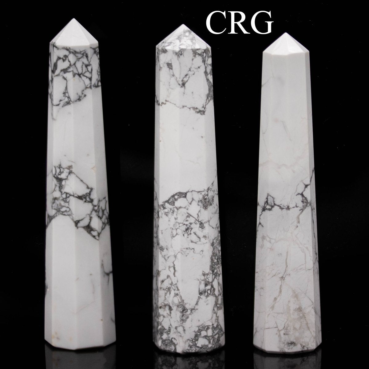 SET OF 2 - Mixed Shape Howlite Towers / 3-5" AVG
