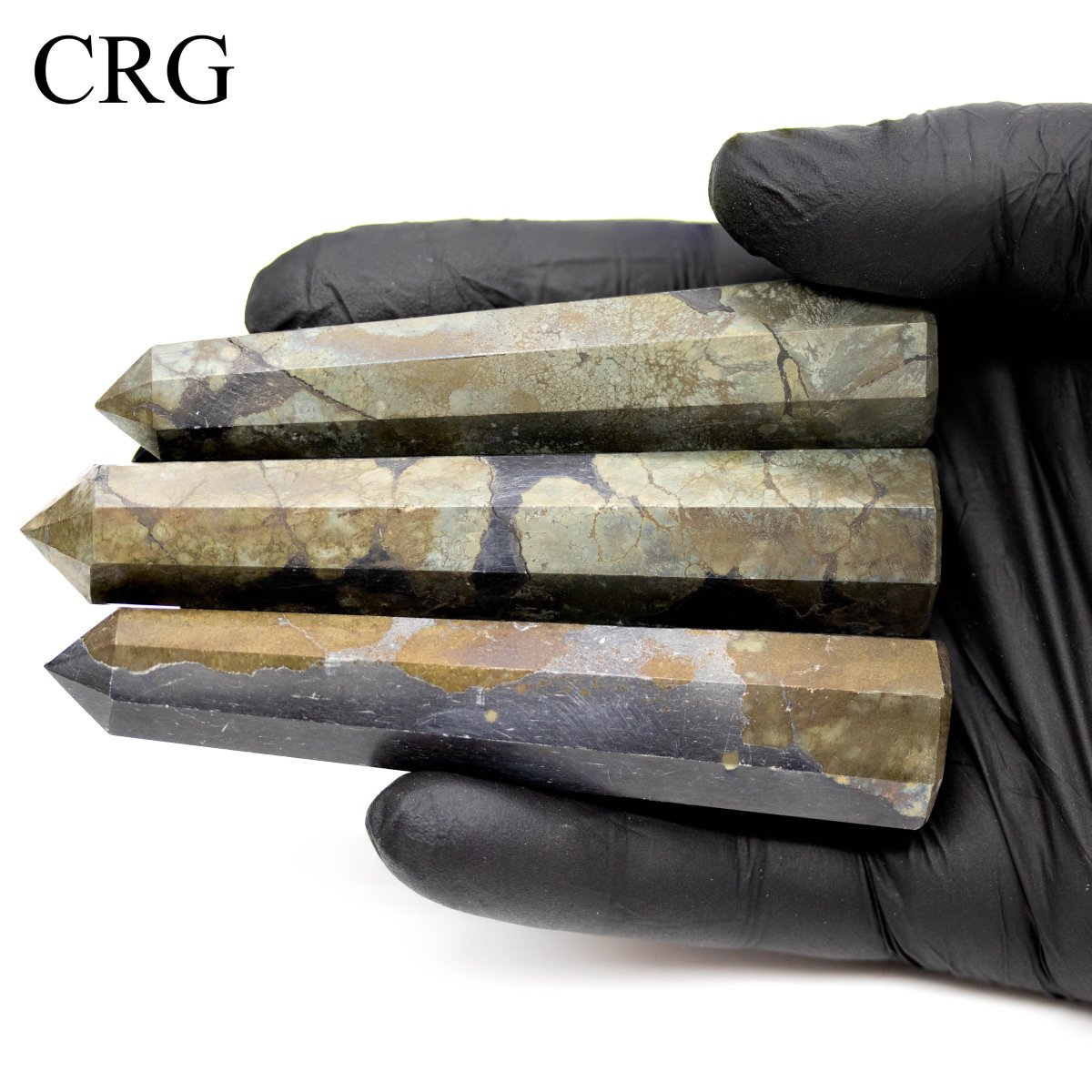 SET OF 2 - Mixed Shape Iron Pyrite Towers / 3-5" AVG