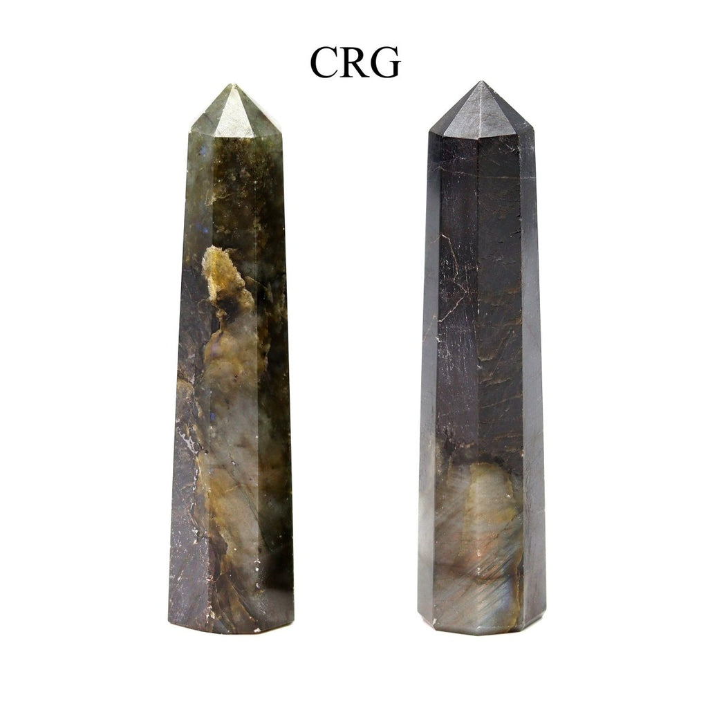 SET OF 2 - Mixed Shape Labradorite Towers / 3-5" AVG