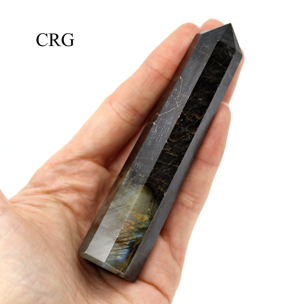 SET OF 2 - Mixed Shape Labradorite Towers / 3-5" AVG