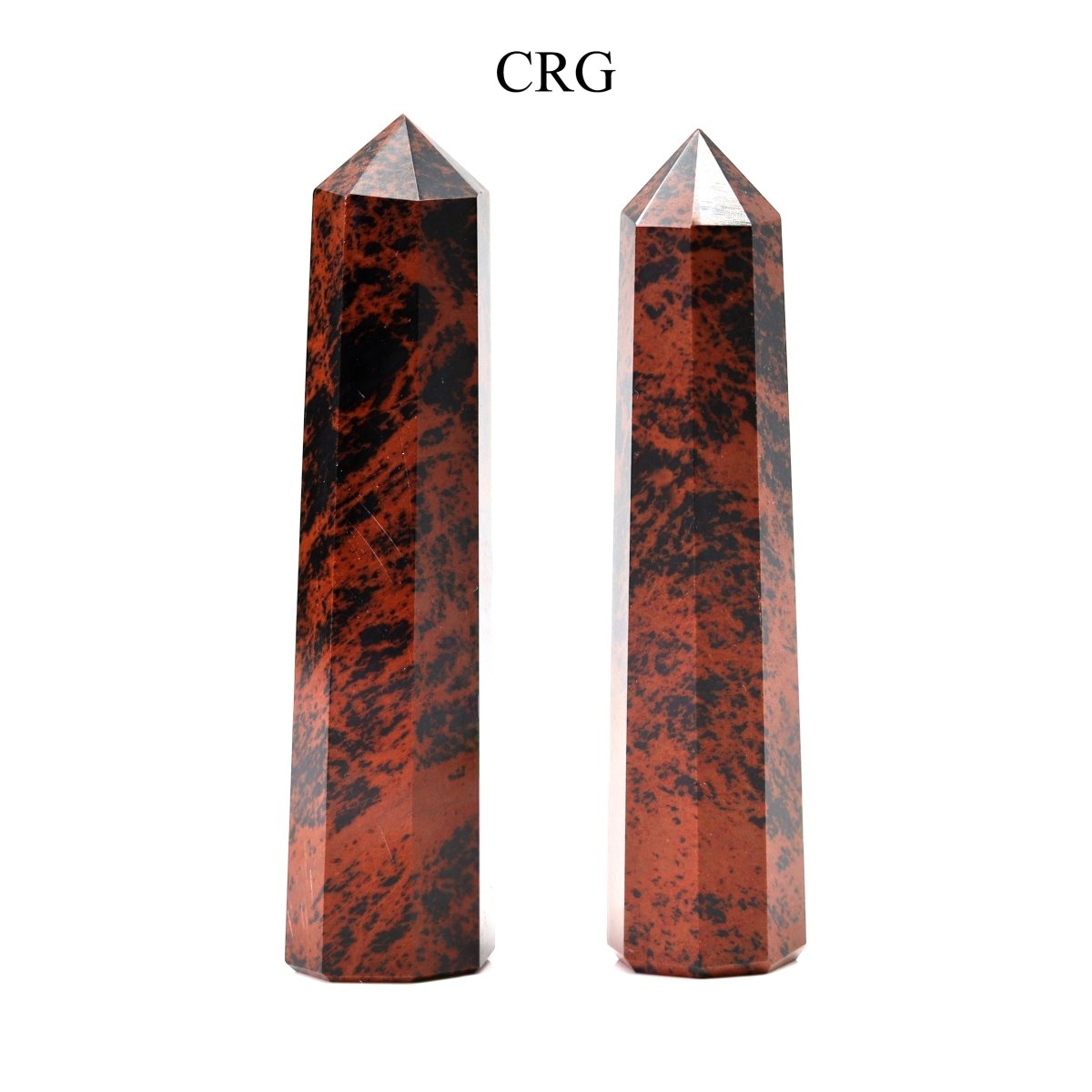 SET OF 2 - Mixed Shape Mahogany Obsidian Towers / 3-5" AVG