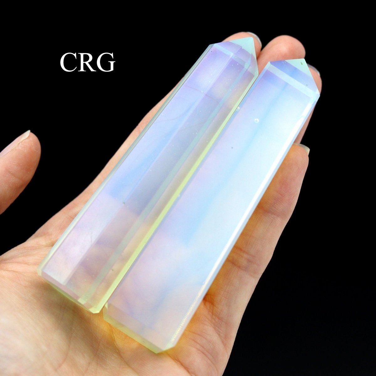 SET OF 2 - Mixed Shape Opalite Towers / 3-5" AVG