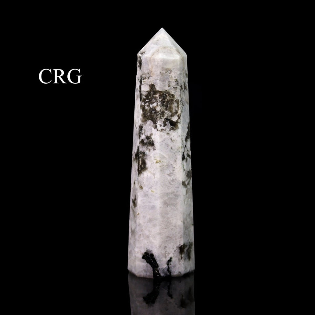 SET OF 2 - Mixed Shape Rainbow Moonstone Towers / 3-5" AVG