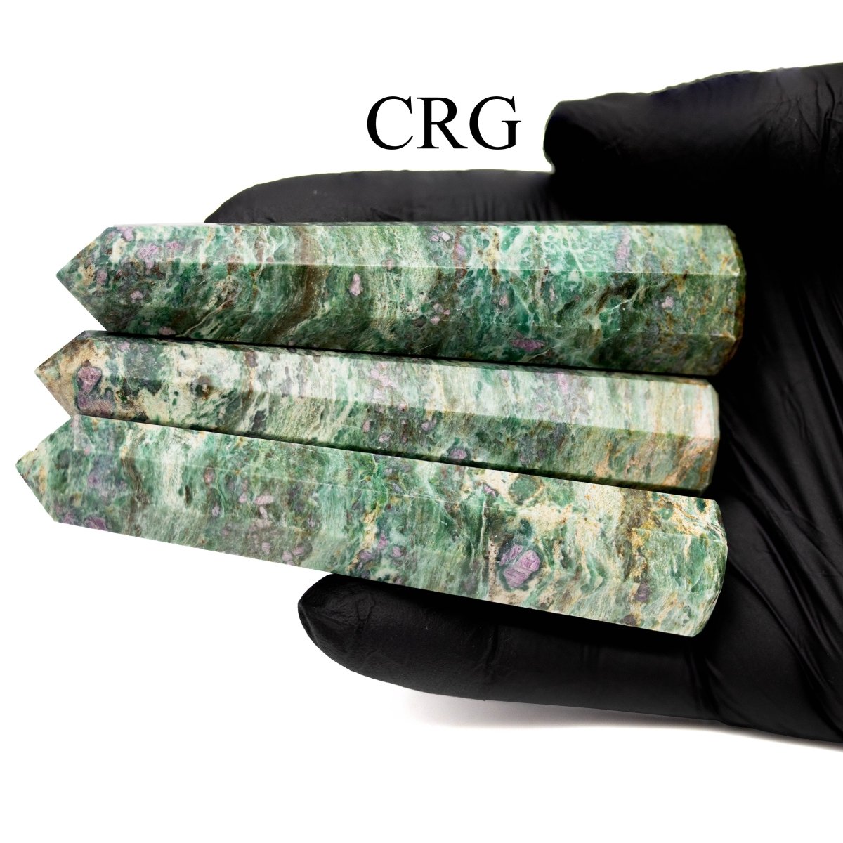 SET OF 2 - Mixed Shape Ruby Fuchsite Towers / 3-5" AVG