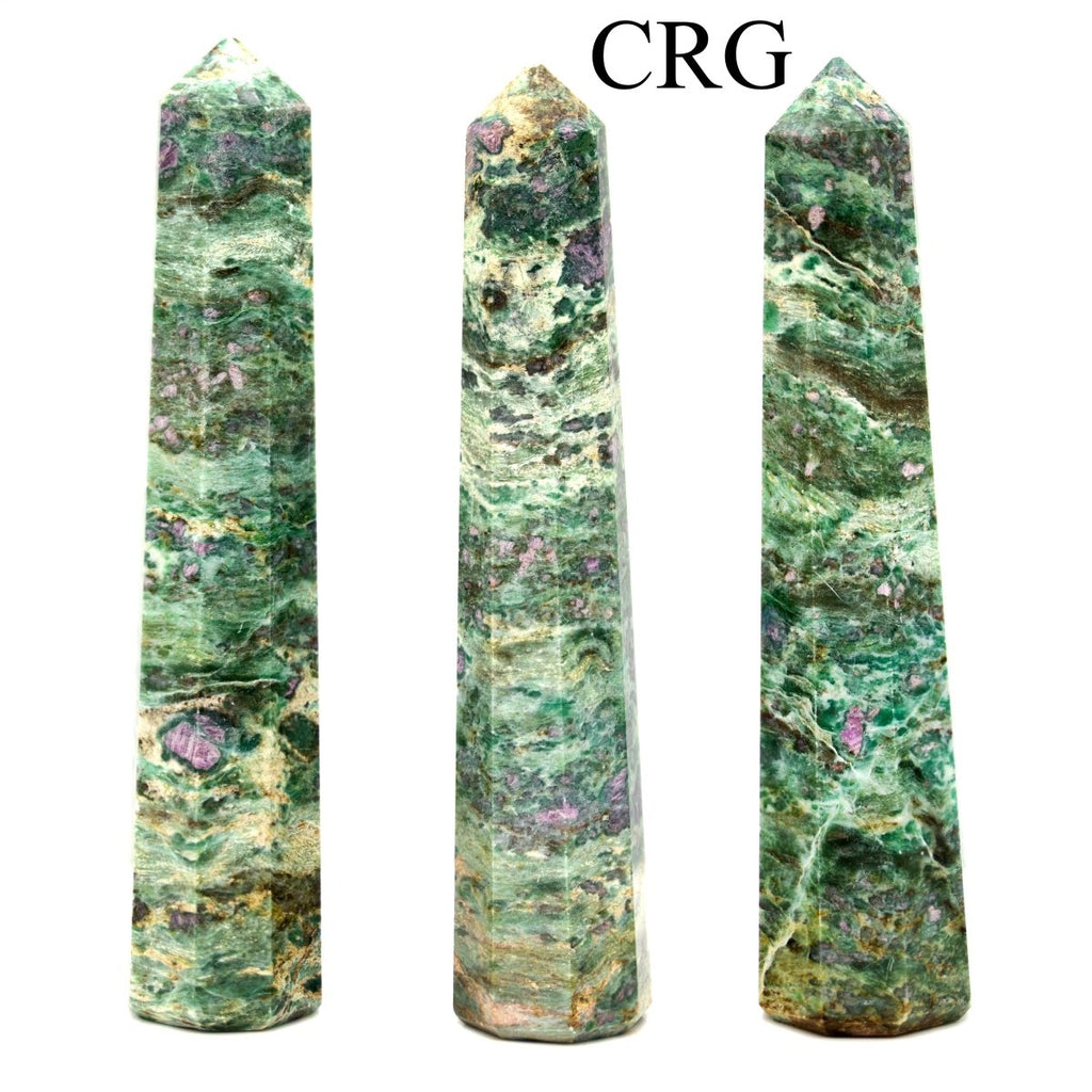 SET OF 2 - Mixed Shape Ruby Fuchsite Towers / 3-5" AVG