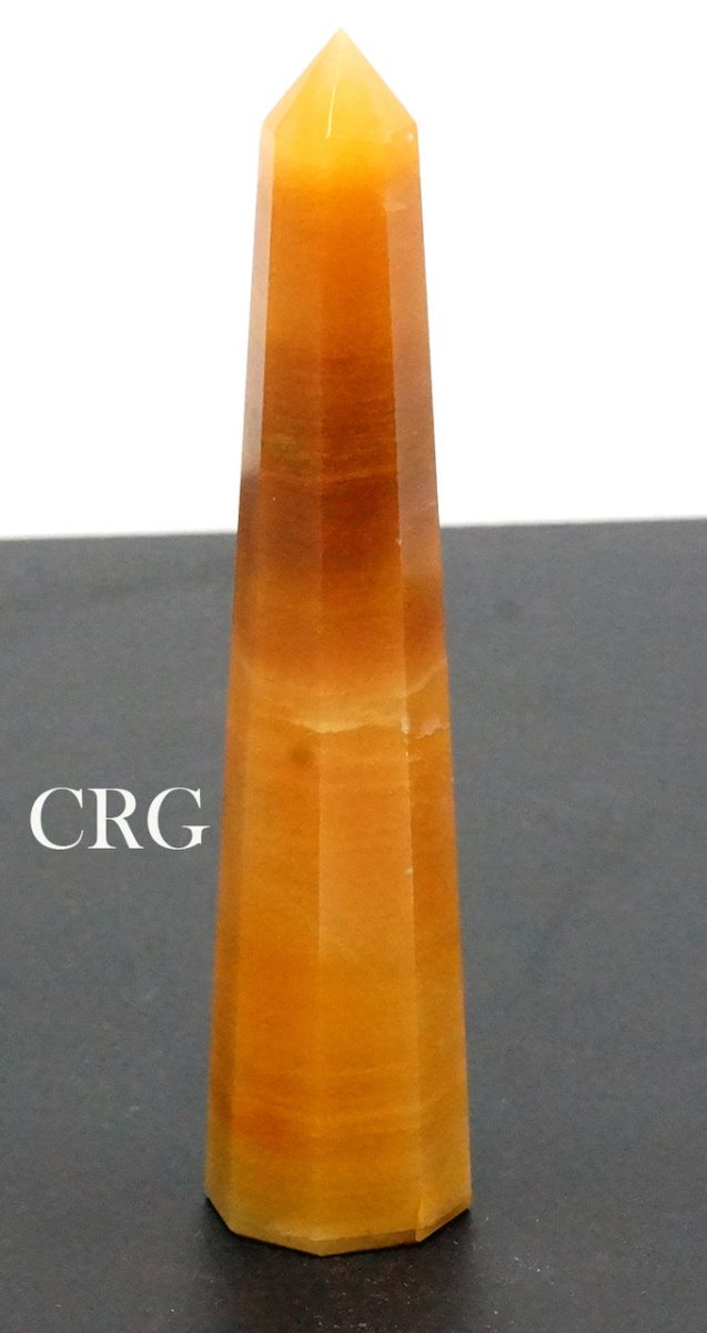 SET OF 2 - Mixed Shape Yellow Quartz Towers / 3-5" AVG