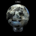 SET OF 2 - Rainbow Moonstone Spheres / 30mm AVG