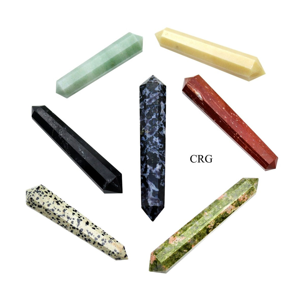 SET OF 2 - Random Gemstone Double Terminated Wands / 3-5" AVG