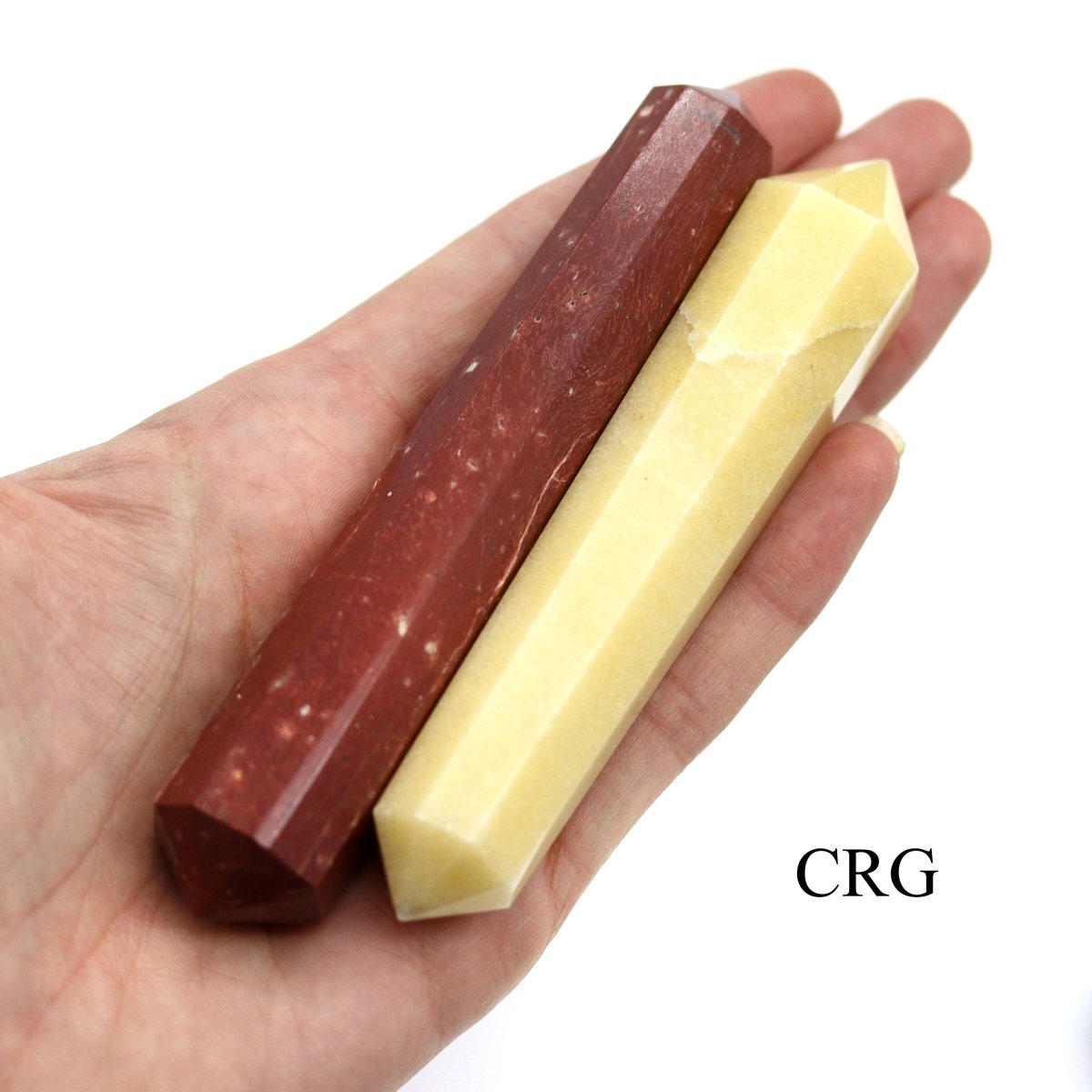 SET OF 2 - Random Gemstone Double Terminated Wands / 3-5" AVG