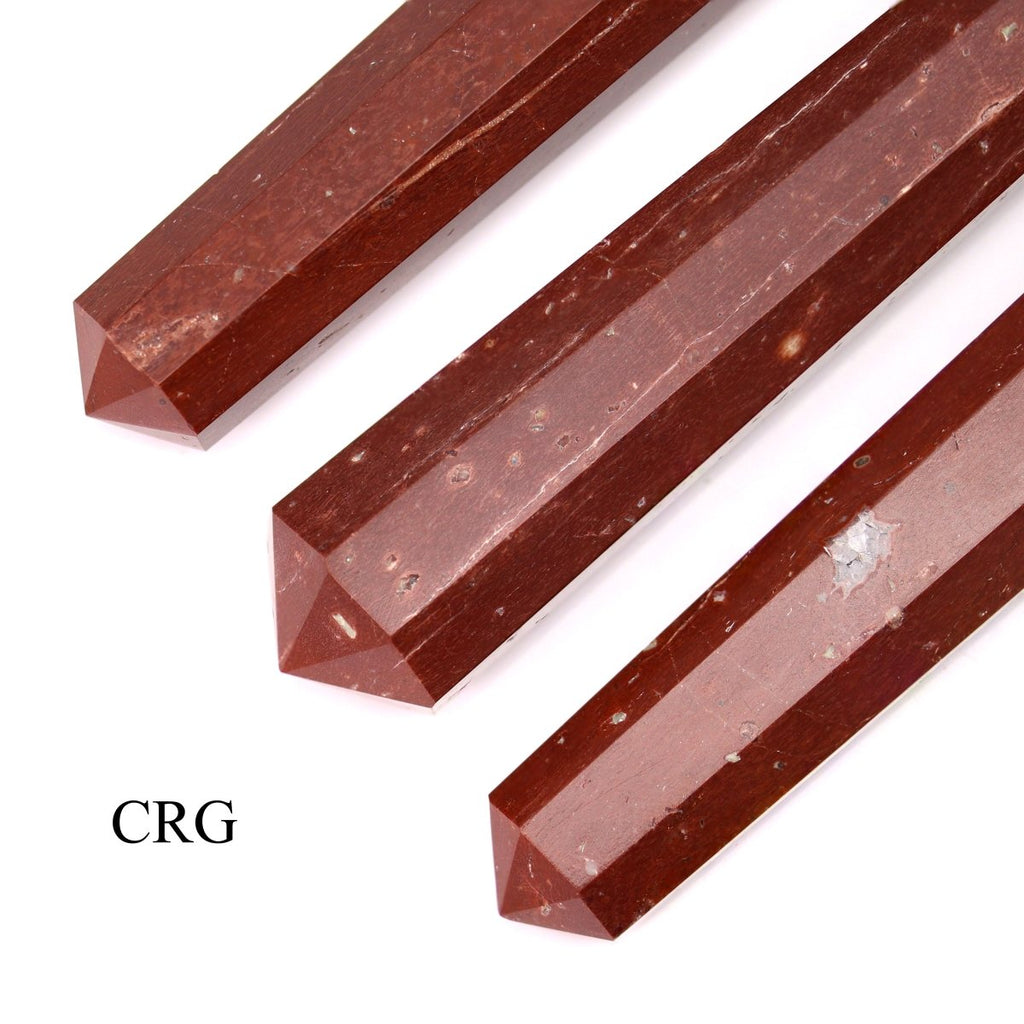 SET OF 2 - Red Jasper Double Terminated Wand / 3-5" AVG