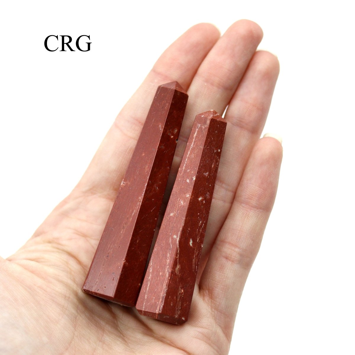 Red Jasper Gemstone Obelisk Point 2-3" avg (2 Pieces)