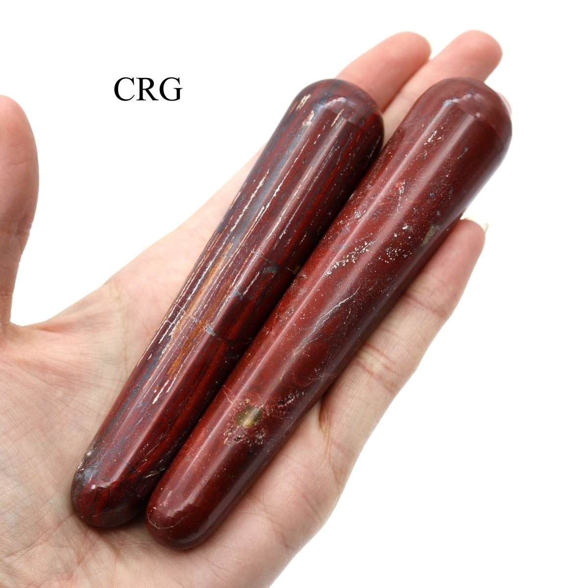 SET OF 2 - Red Jasper Massage Wands / 3-5" AVG