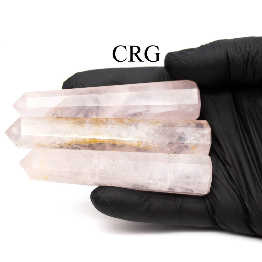 SET OF 2 - Rose Quartz Mixed Shaped Towers / 3-5" Avg