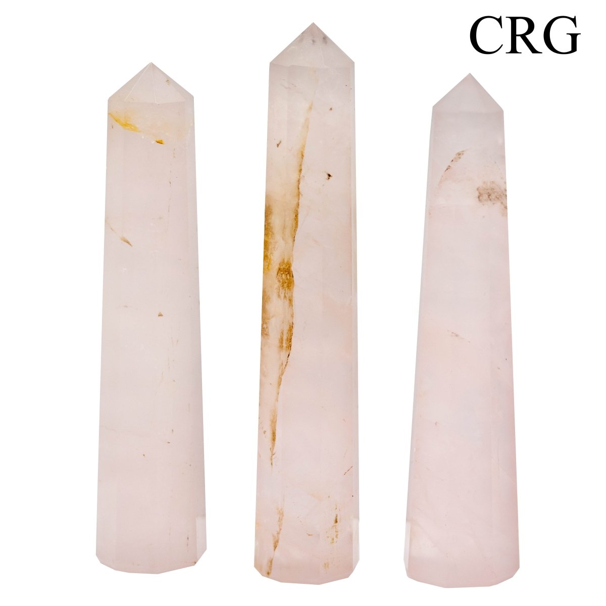 SET OF 2 - Rose Quartz Mixed Shaped Towers / 3-5" Avg