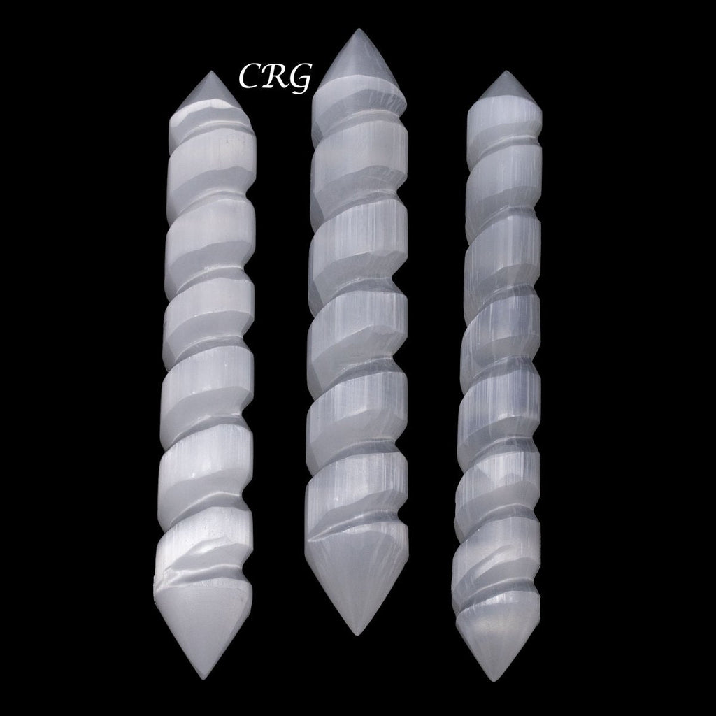 Selenite Double Point Spiral Wand 20cm (2 Pieces)