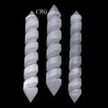Selenite Double Point Spiral Wand 20cm (2 Pieces)