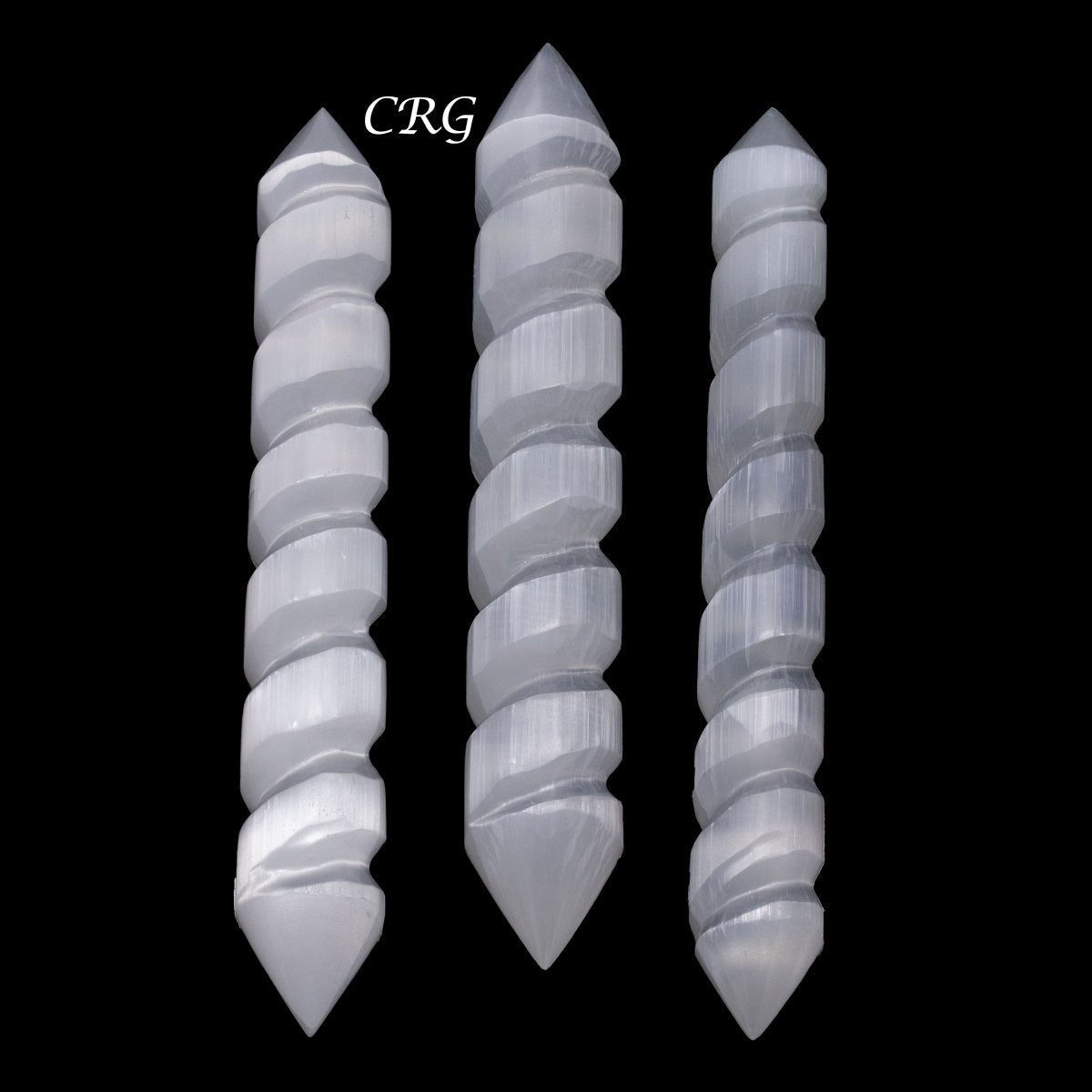 Selenite Double Point Spiral Wand 20cm (2 Pieces)